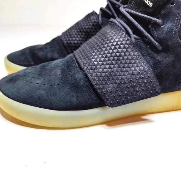 Adidas Tubular Invader High Top Black Strap Suede Sneakers Men's Size 9 - Picture 5 of 12